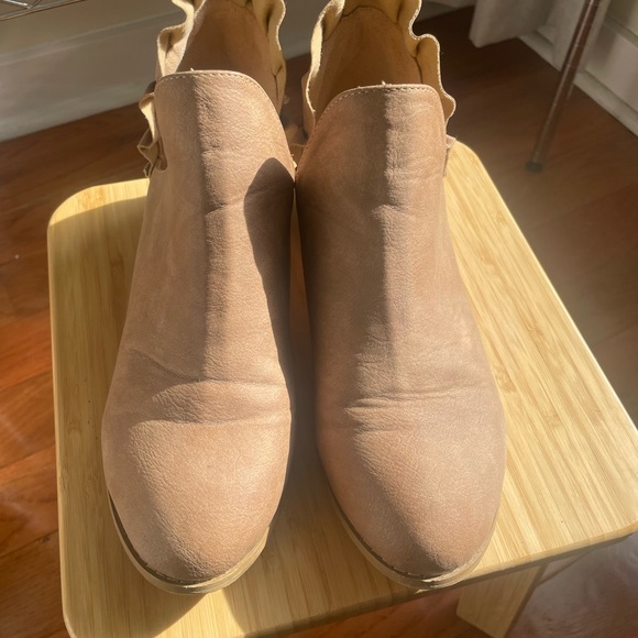Taupe Booties w Ankle Slit - Picture 5 of 5